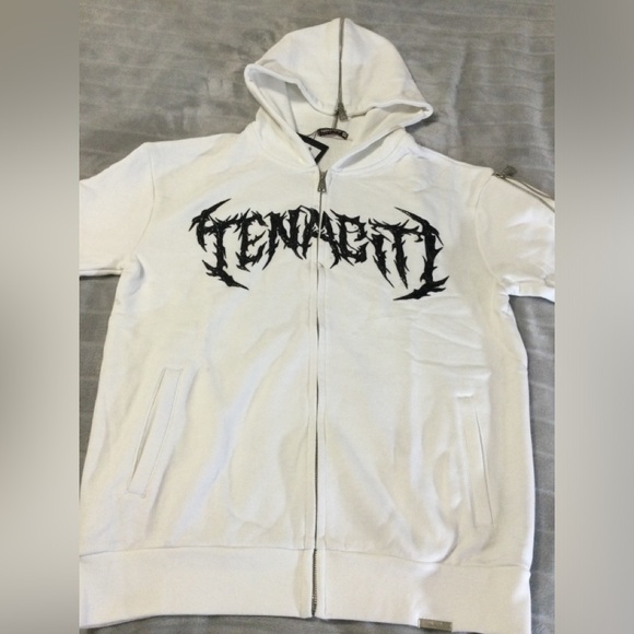 Tenaciti Puff Graphic Zip Up Hoodie with Hood and Arm Zippers Mens M - Picture 2 of 11